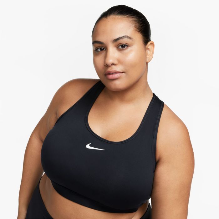 Nike Dame BH Swoosh Bra Medium Support (Plus Size) Sort