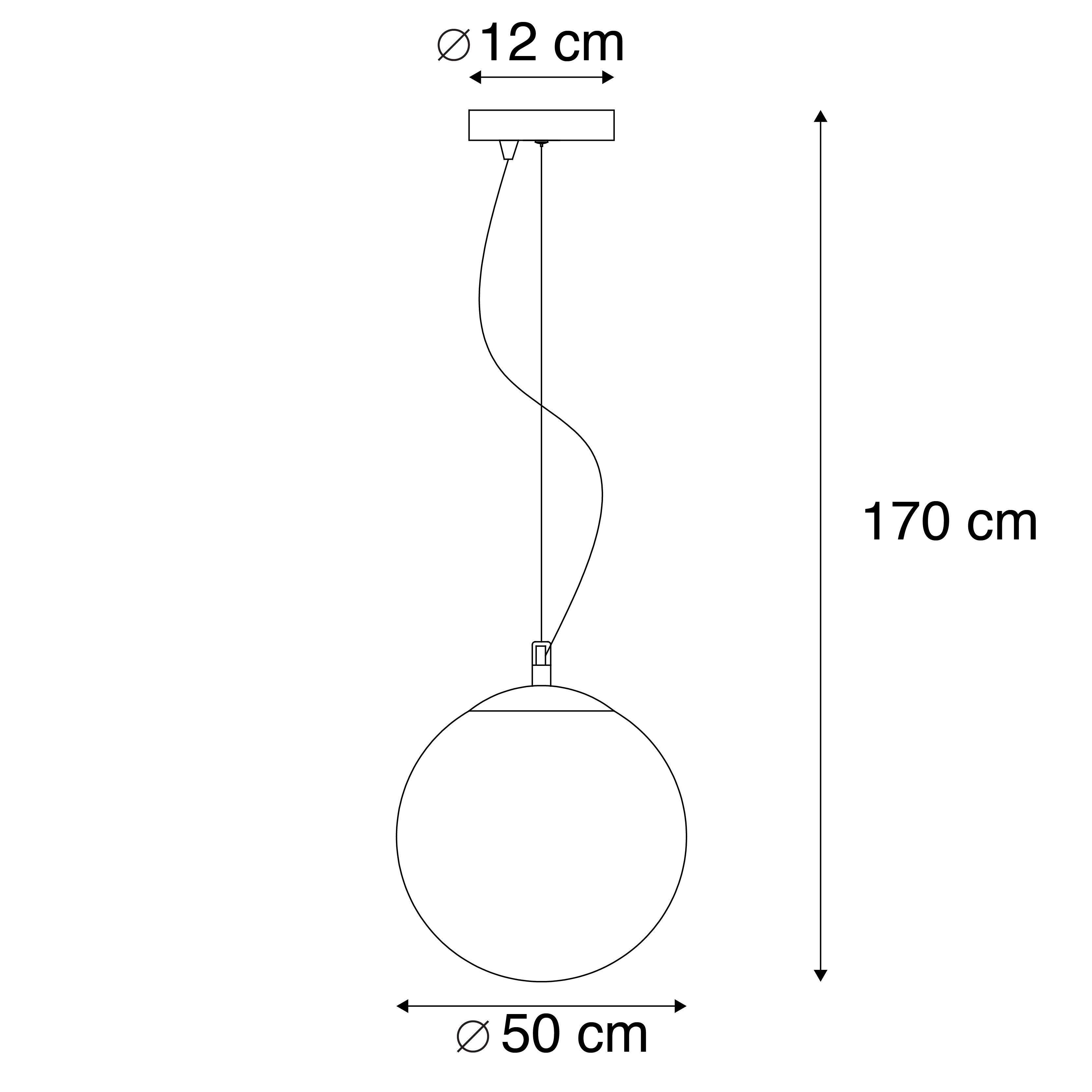+Moderne hanglamp messing met smoke glas 50 cm - Ball