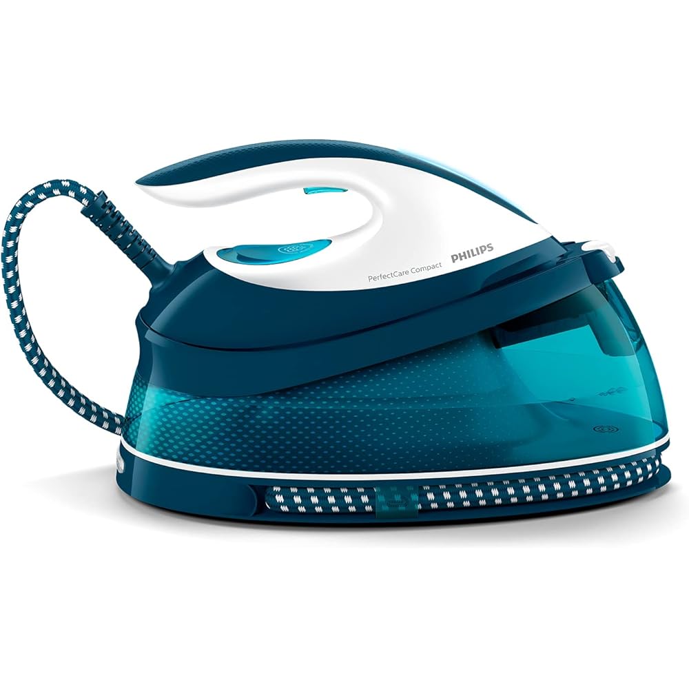 Philips Domestic Appliances PerfectCare Compact Plus Centrale Vapeur - 2400W, 400g, Pression de 6,5 bars & Rayen, Planche à Repasser, Gamme Basic, Planche avec Maille métallique, Hauteur réglable : Cuisine et Maison