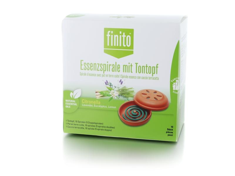 finito green Essenzspirale mit Tontopf 10 Stück Finito green Mückenspirale mit Tontopf