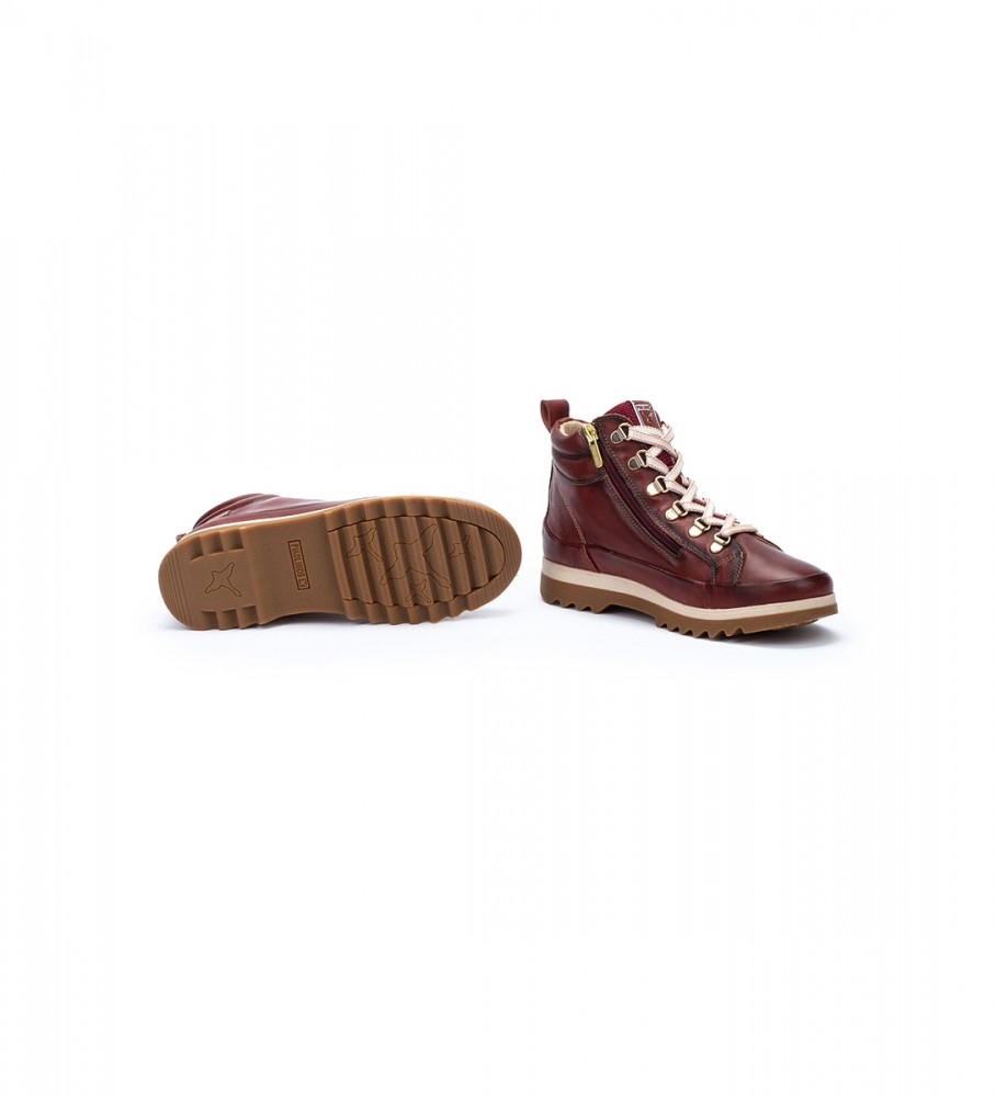 Botas de tornozelo Pikolinos Vigo em couro marrom
