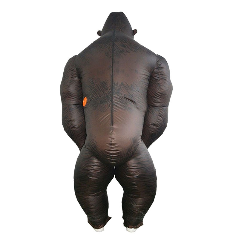 (160-170cm) Fasnachts Erwachsenen Kostüm Aufblasbare Gorilla Verkleidung für Motto Partys / Halloween (Batteriebetrieben) - Braun