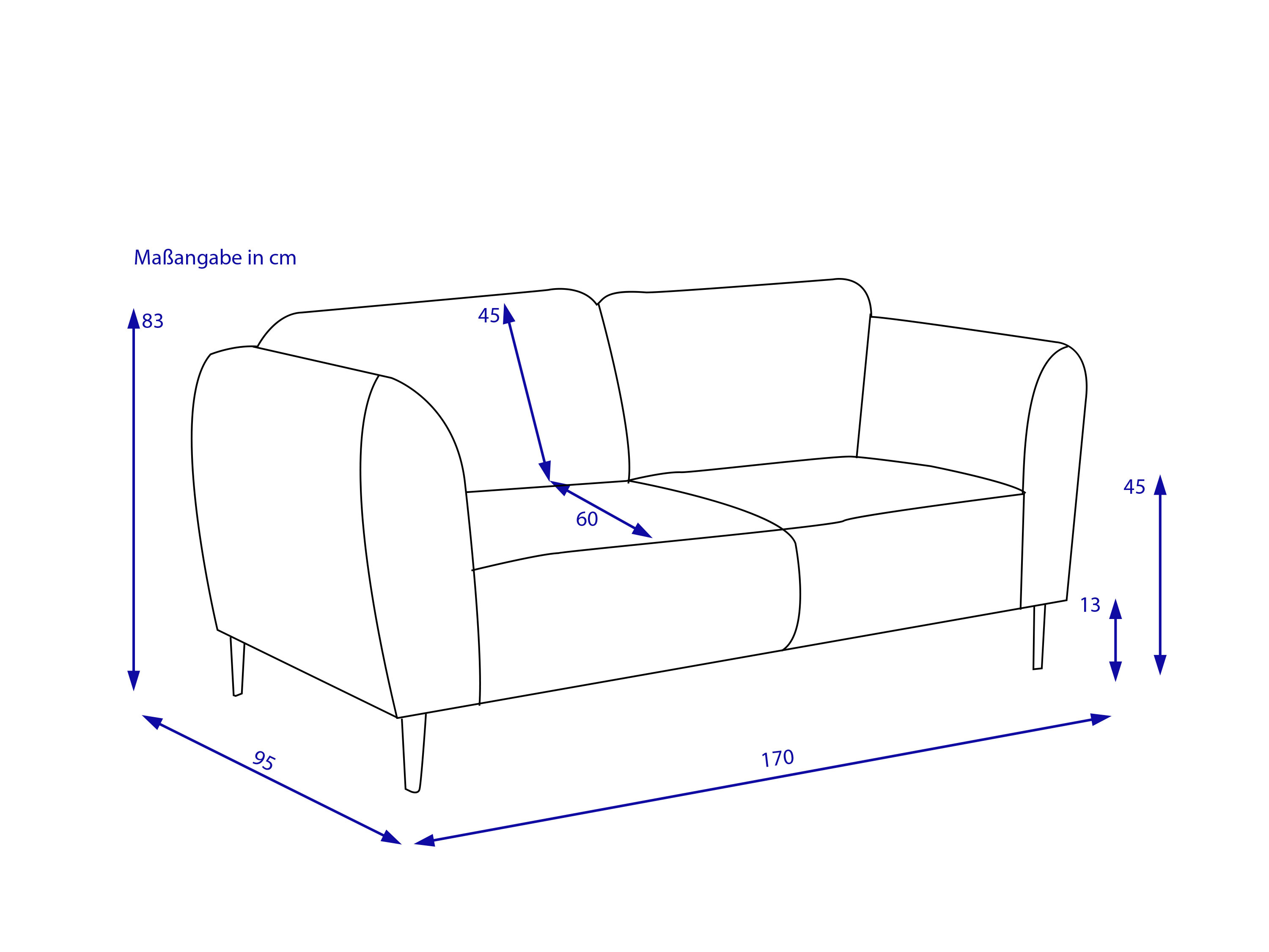 Sofa 2 Sitzer MAURINE 828 cappuccino