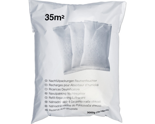 Navulling voor luchtontvochtigers, 3 x 1 kg in een zak