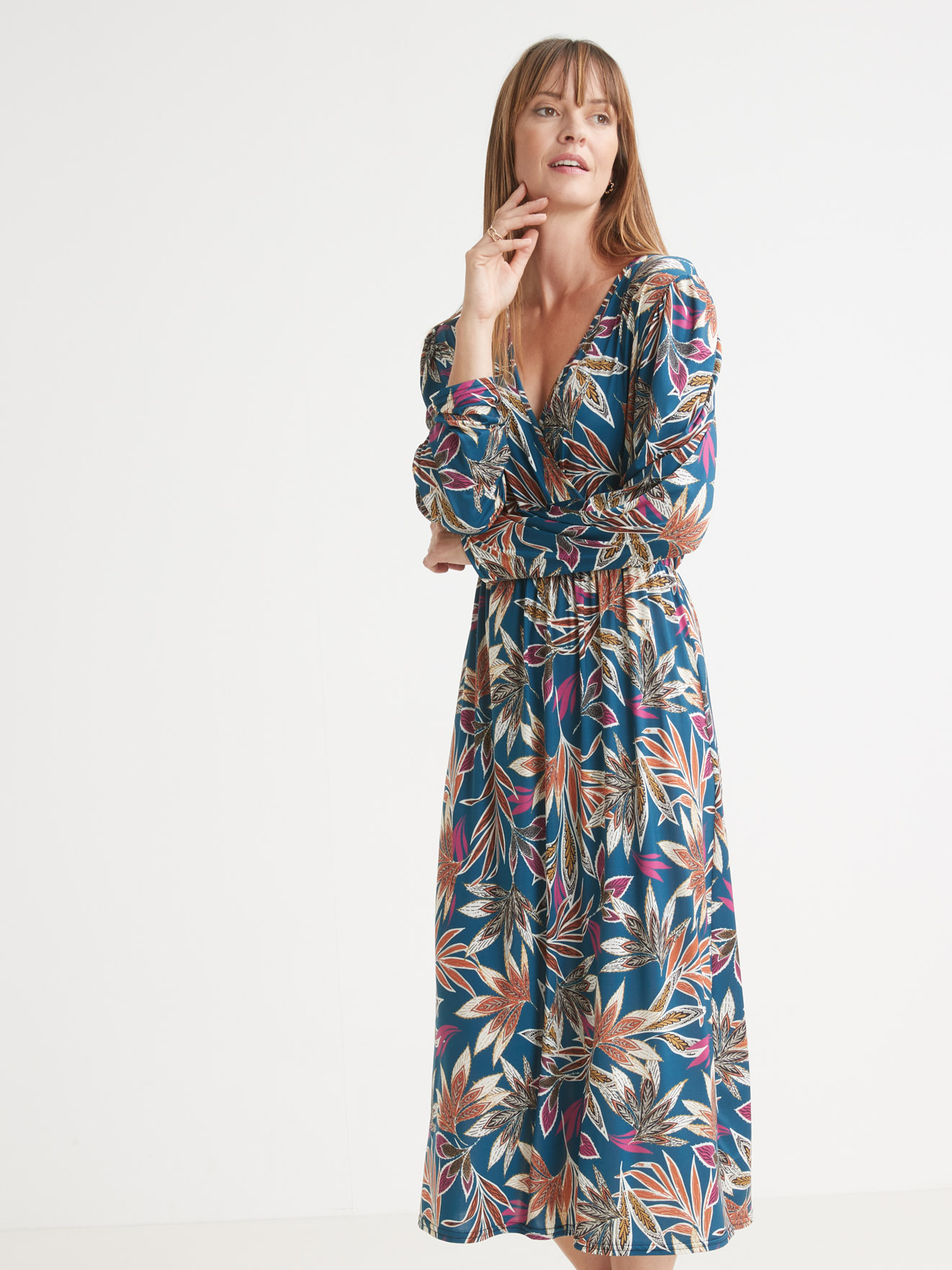 Robe longue en maille fluide
