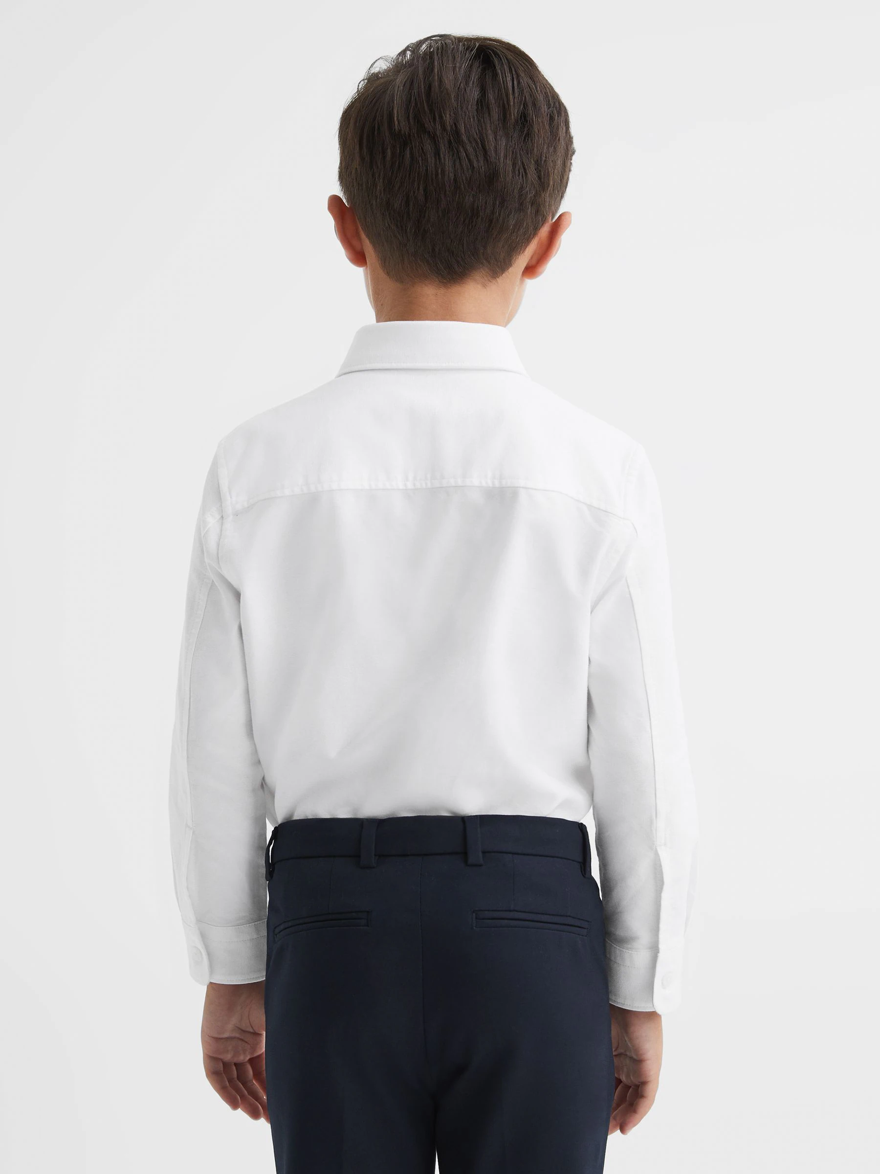 Wit - Reiss Greenwich Oxford overhemd met knopen