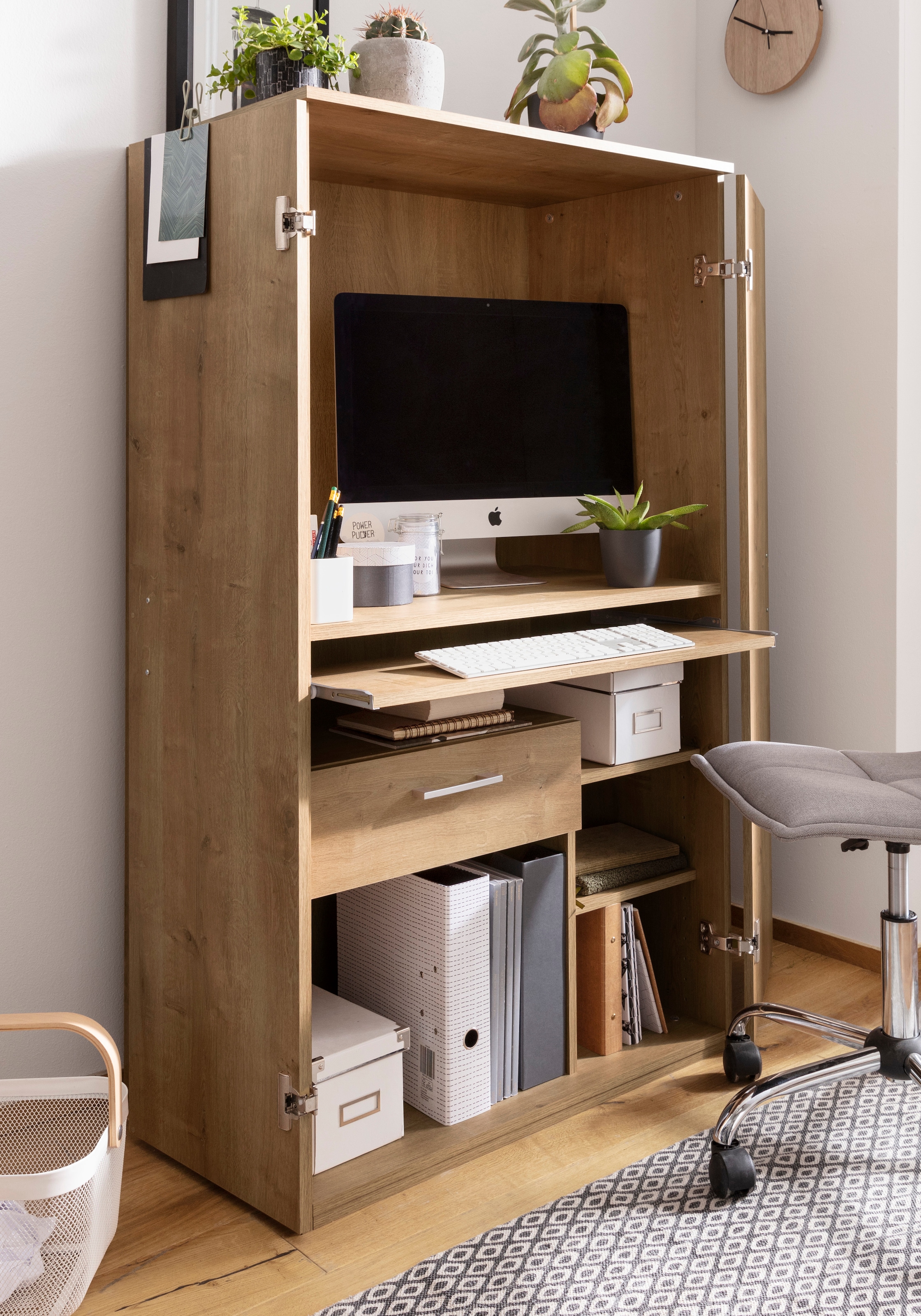 VOGL Möbelfabrik PC-Schrank »Nick« Sekretär, Masse 80x50x138 cm, Made in Germany