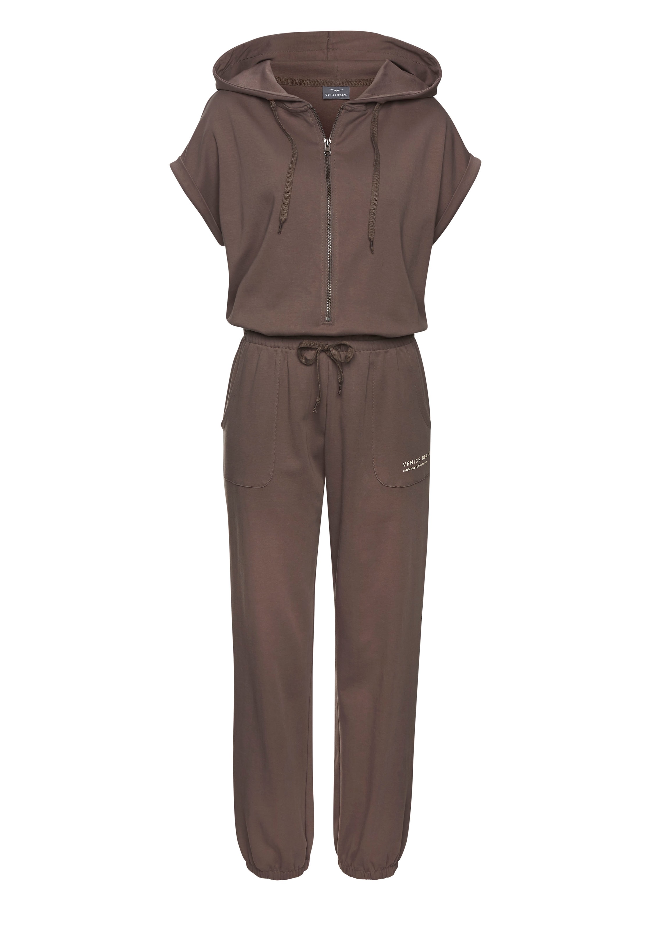 Venice Beach Overall , aus Jerseyware, kurzärmliger Jumpsuit mit Taschen