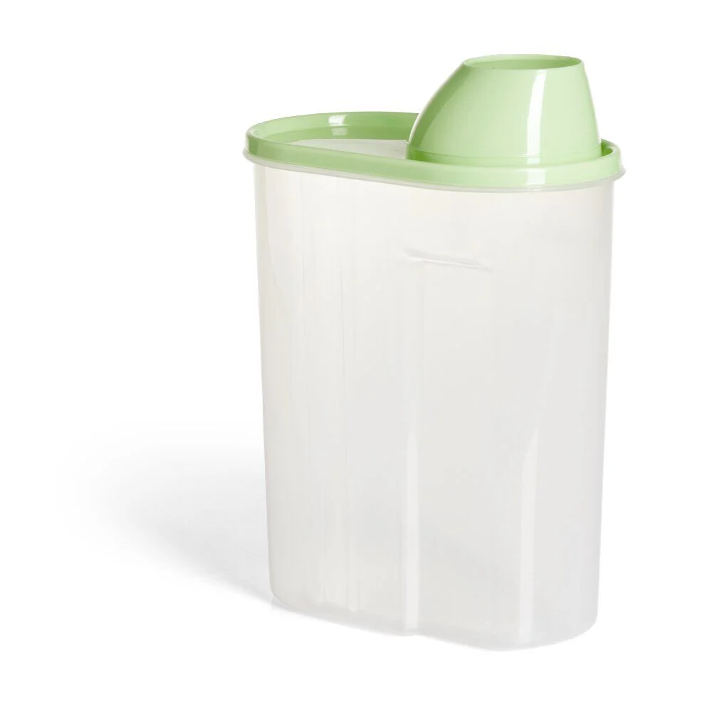Boîte alimentaire plastique transparent et vert 2,5L