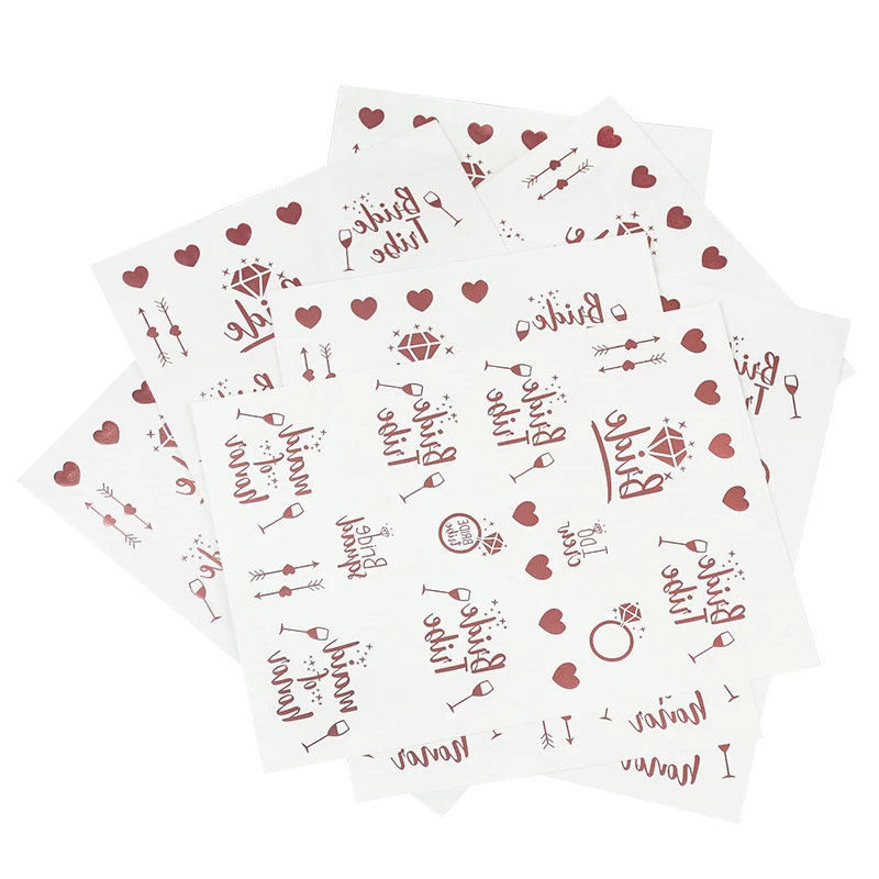 (69-tlg. Set) Gesichts- und Körper Aufkleber Junggesellinnenabschied Temporary Tattoo Haut Sticker - Roségold