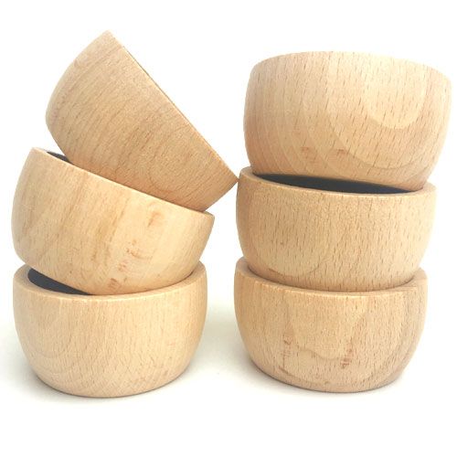 Grapat houten bakjes (6st)