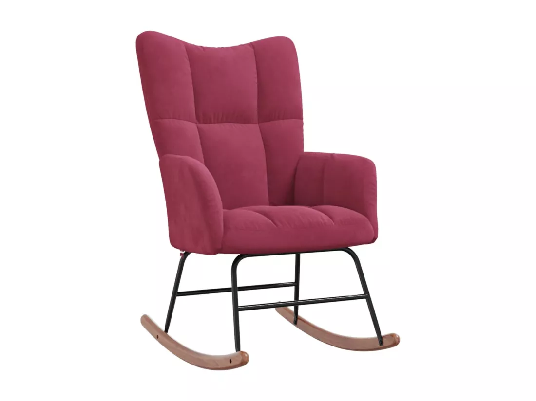Chaise à bascule Rouge bordeaux Velours