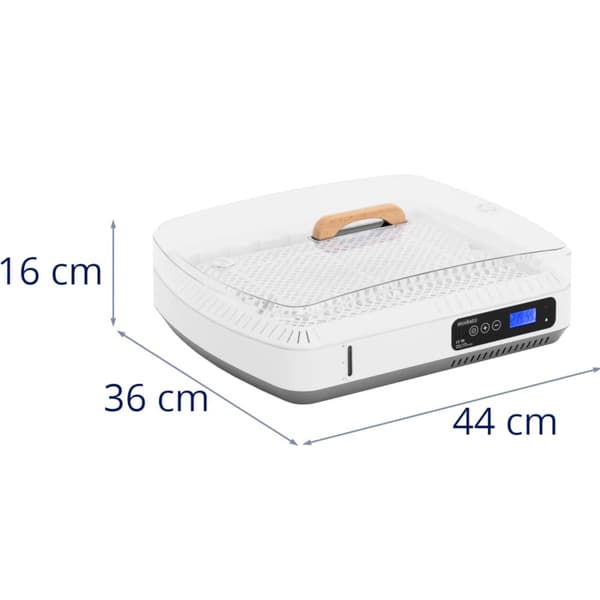 Automatisk klekkerugemaskin for 35 egg med et luftfuktingssystem og et 80 W ovoskop