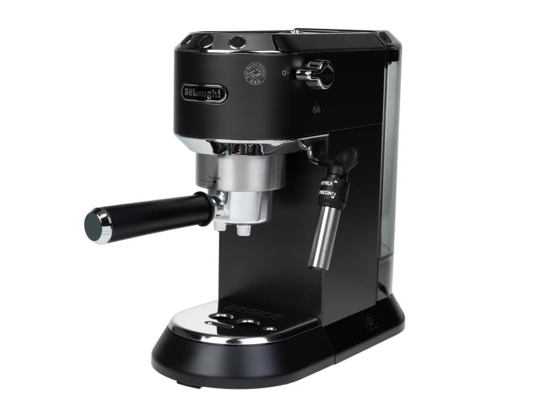 De'Longhi Siebträgermaschine Dedica EC 685.BK Schwarz Kompakte Kaffeemaschine im Metallic-Look mit Siebträger