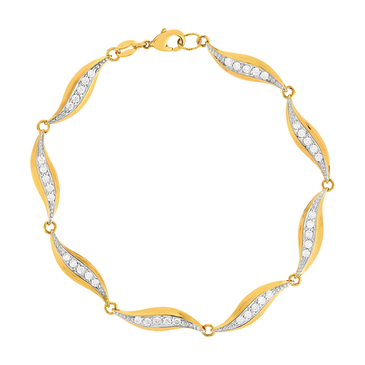 Bracelet plaqué or zirconias 19,5 cm