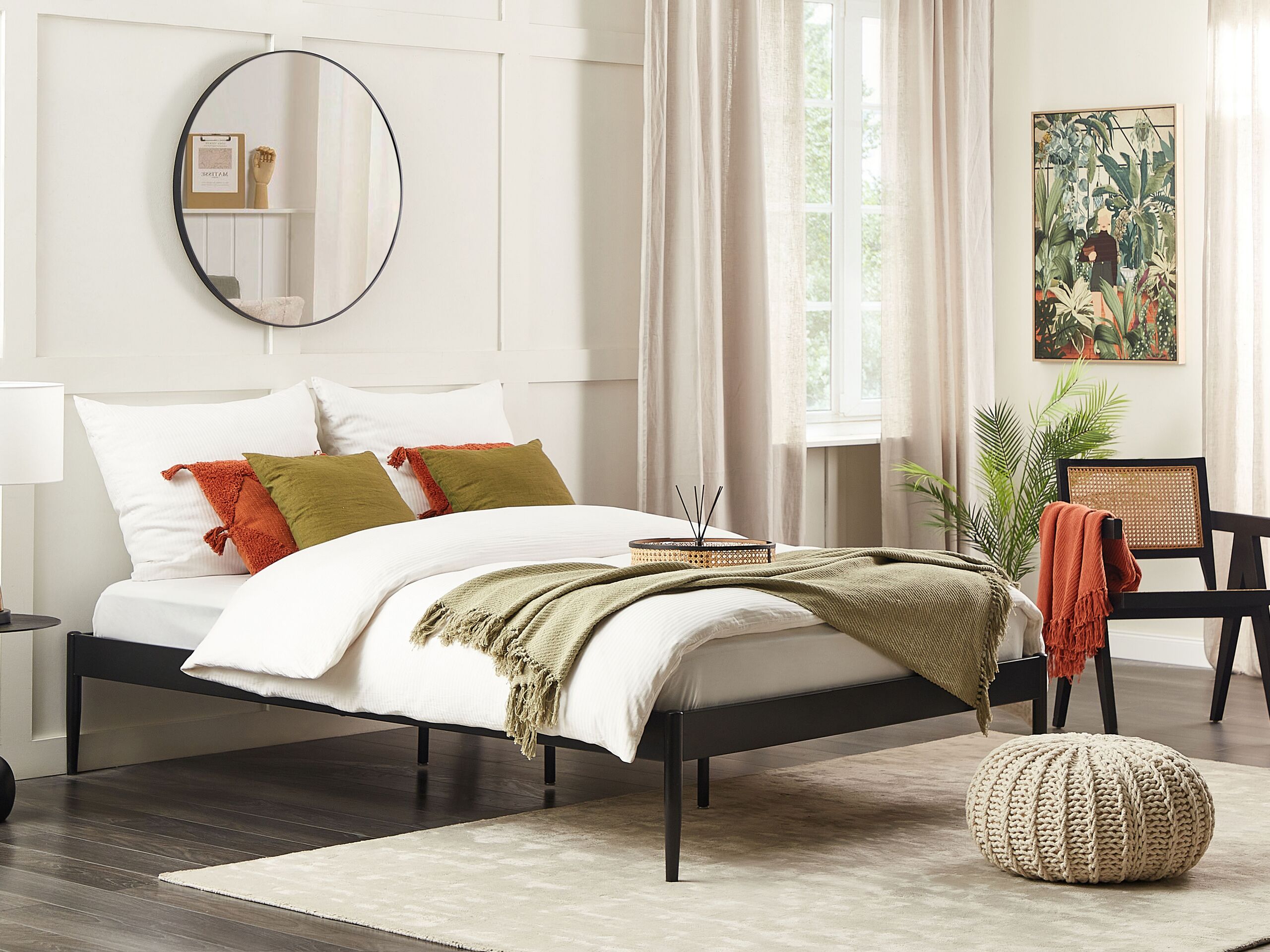 Beliani - VAURS  - Tweepersoonsbed - Zwart - 160 x 200 cm - Staal