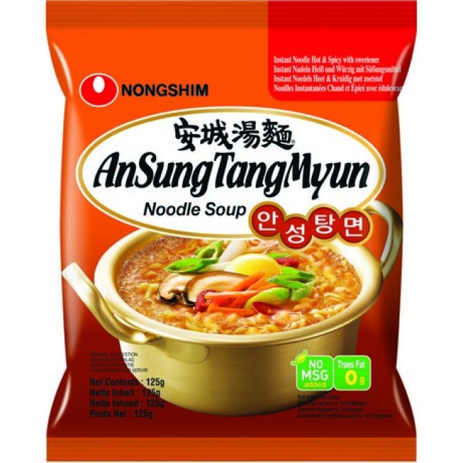 Nong Shim Instant Noedelsoep An Sung Tang Myun Heet en Kruidige Smaak 125g
