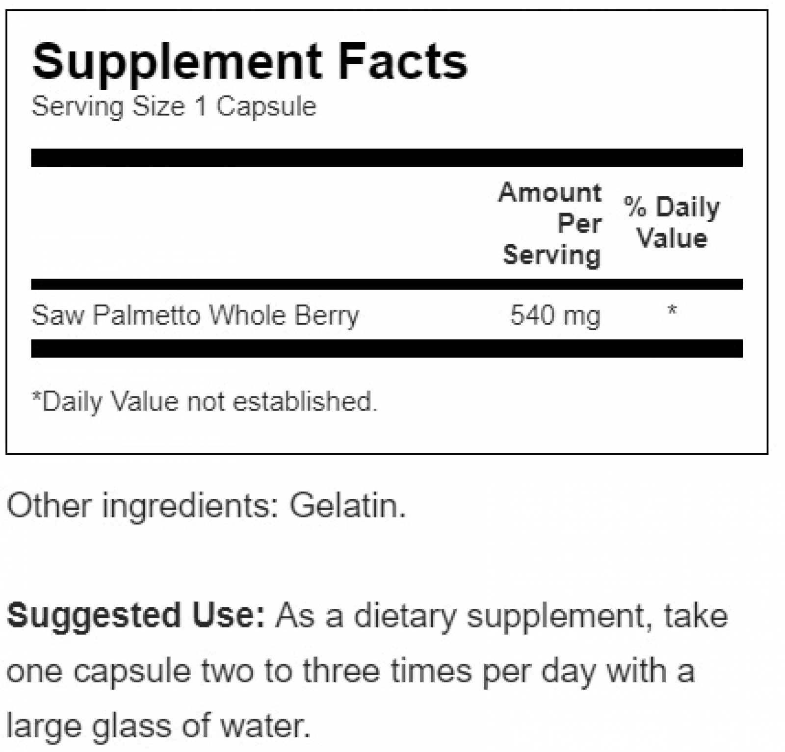 Swanson Saw Palmetto 540 mg 100 cápsulas