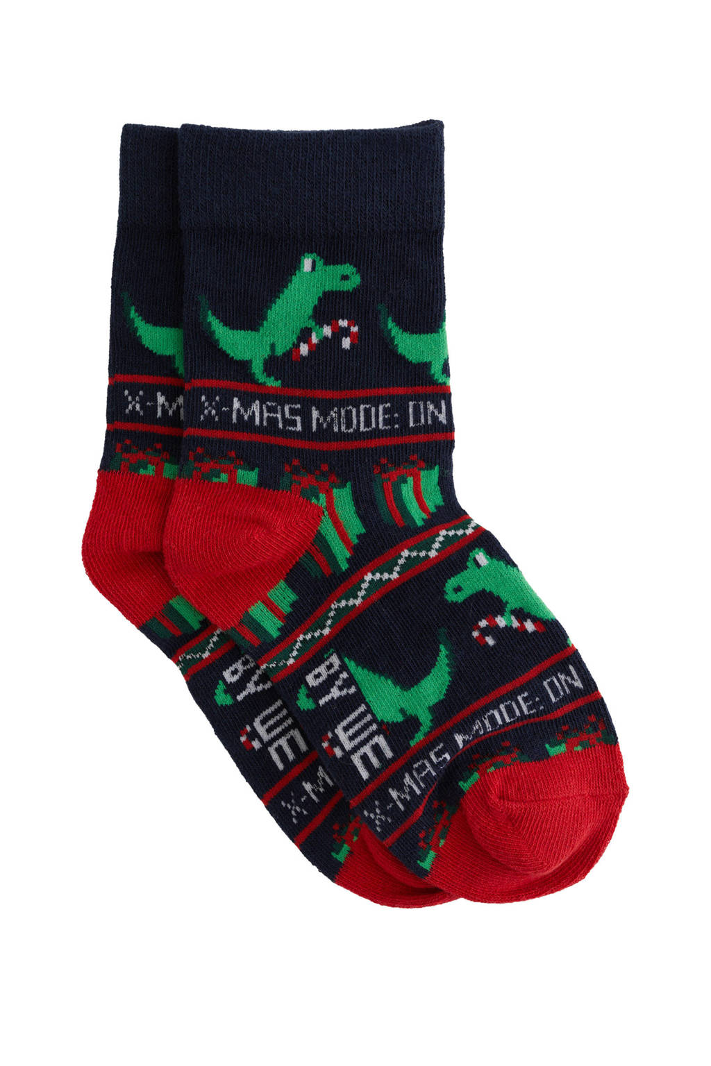 WE Fashion kerstsokken donkerblauw/groen/rood