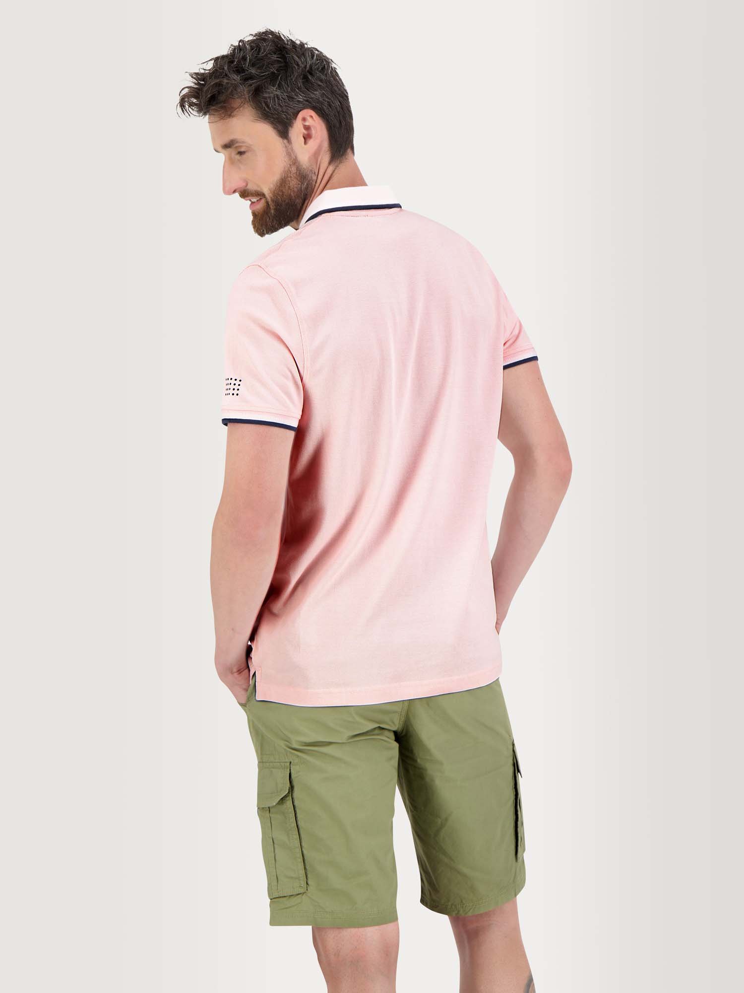 Polo Homme Manches Courtes Coton Biologique Rose Clair