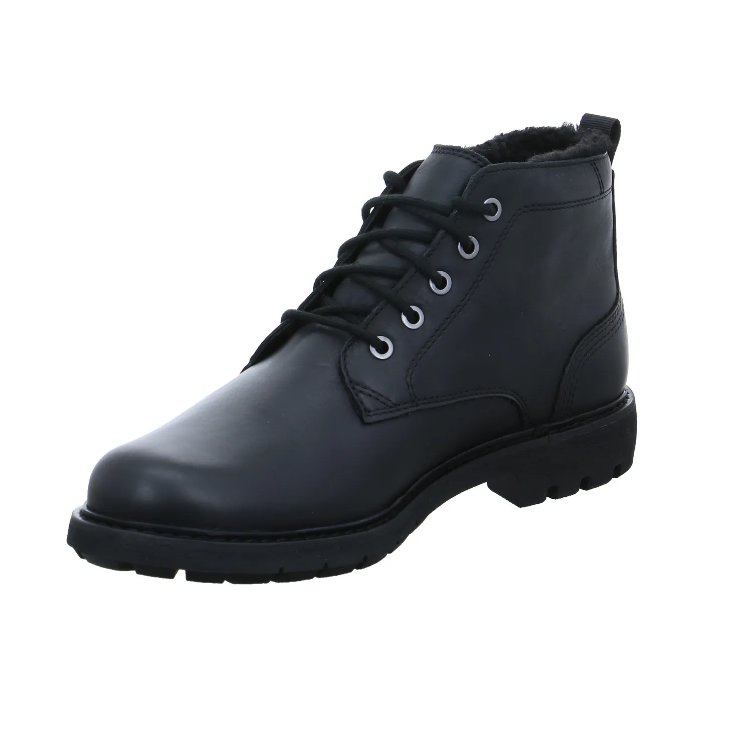 CLARKS Winter-Boots Schwarz Leder