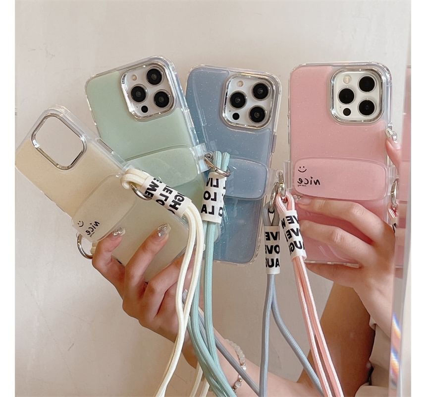 Fonekase - Letterclip op lanyard telefoonhoesje - iPhone 15 Pro Max / 15 Pro / 15 Plus / 15 / 14 Pro Max / 14 Pro / 14 Plus / 14 / 13 Pro Max / 13 Pro / 13 / 12 Pro Max / 12 Pro / 12 / 11