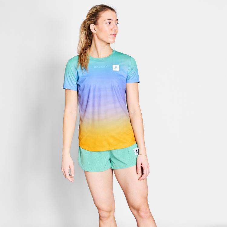 Saysky Drip Dye Flow T-Shirt Womens Purple