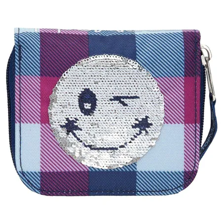 Depesche TOPModel Portemonnaie Pailletten Smiley blau