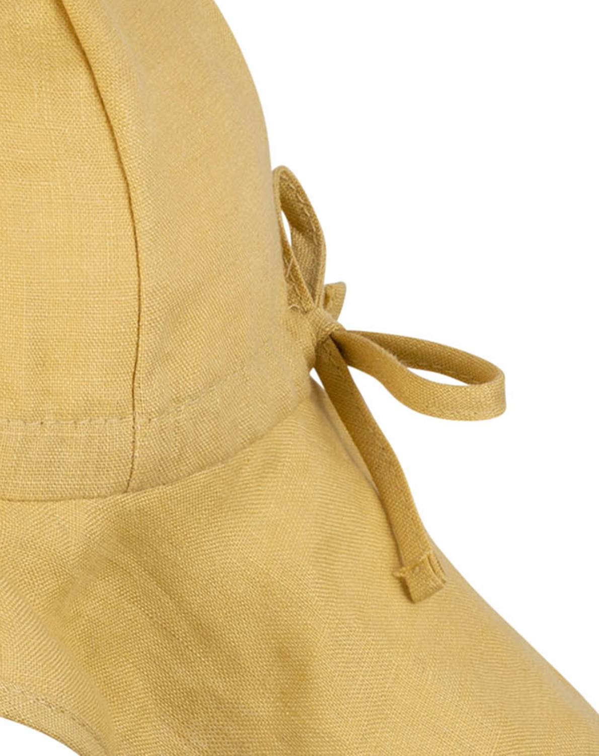 Leinen-Sommerhut UNI mit Nackenschutz in banana cream