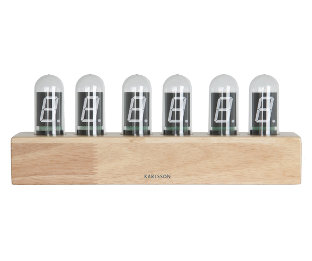 Table clock Cathode oak wood base