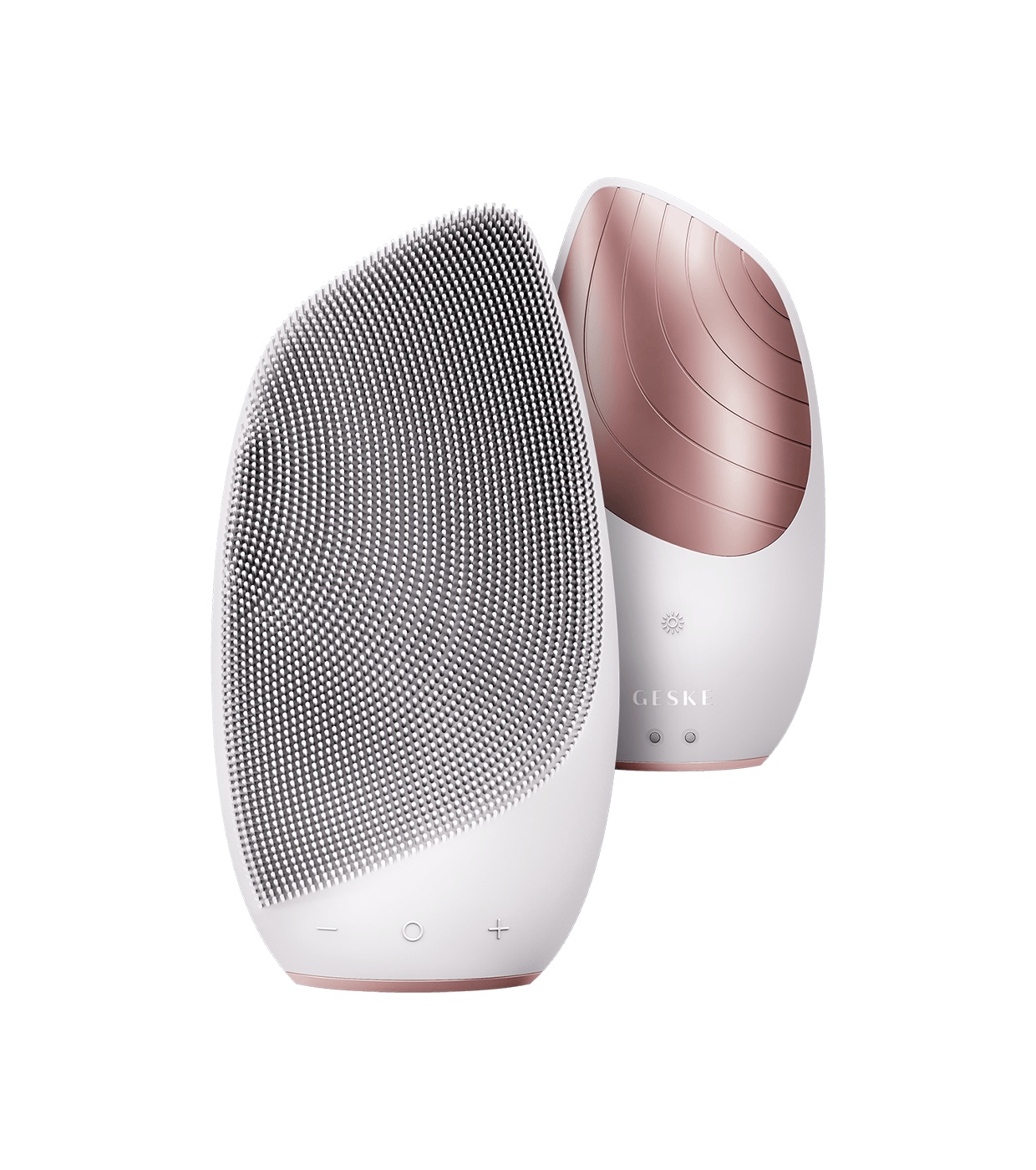 GESKE - Escova de Limpeza Facial e Massageadora Sonic Thermo 6 em 1 - Branco Rosa Ouro