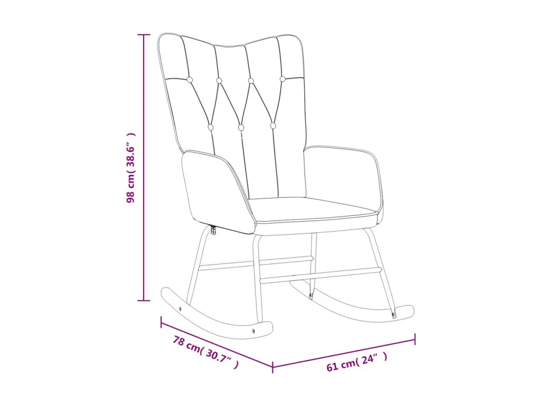 Chaise à bascule Gris clair Tissu
