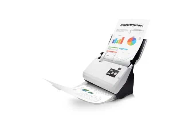 Plustek SmartOffice PN30U - Dokumentscanner - Dual CIS - Duplex - 216 x 5080 mm - 600 dpi x 600 dpi - op til 30 ppm (mono) / op til 30 ppm (farve) - ADF (50 sider) - op til 4000 scanninger pr. dag - USB 2.0, LAN
