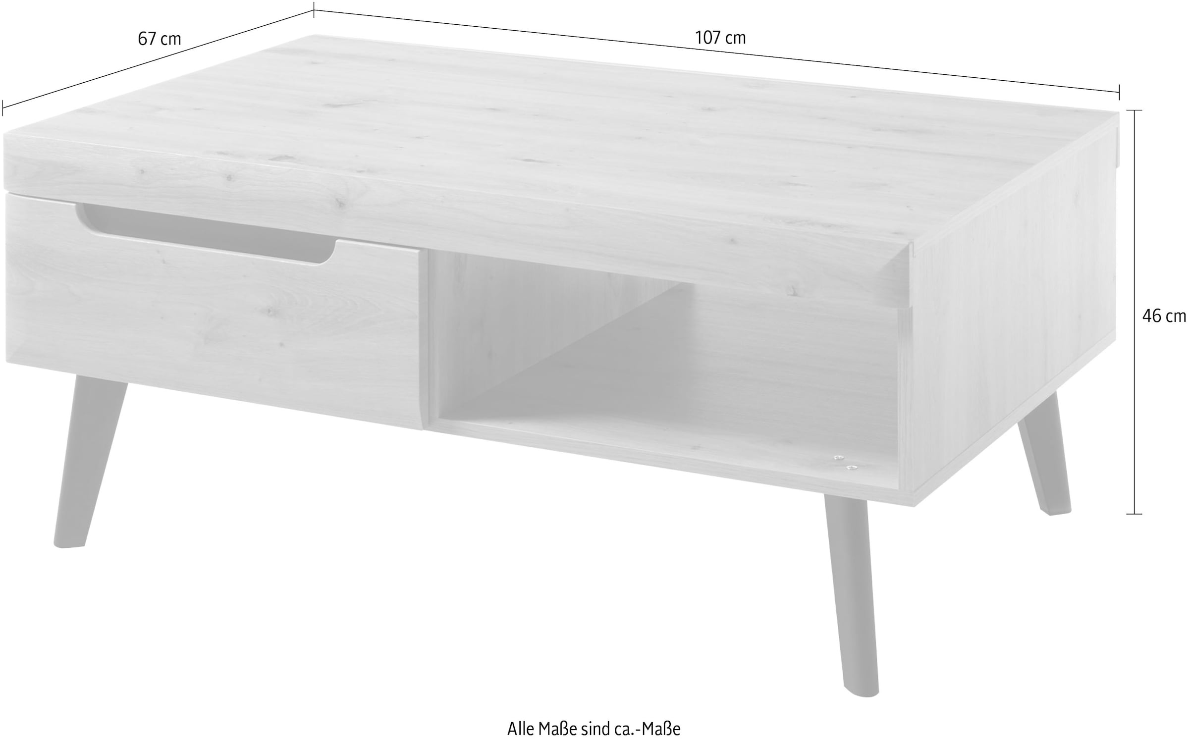 INOSIGN Couchtisch »Torge, Beistelltisch, Wohnzimmertisch, Tisch, Sofatisch« 1 Stk. tlg. Schubkästen und Ablagefach, in drei Farben verfügbar