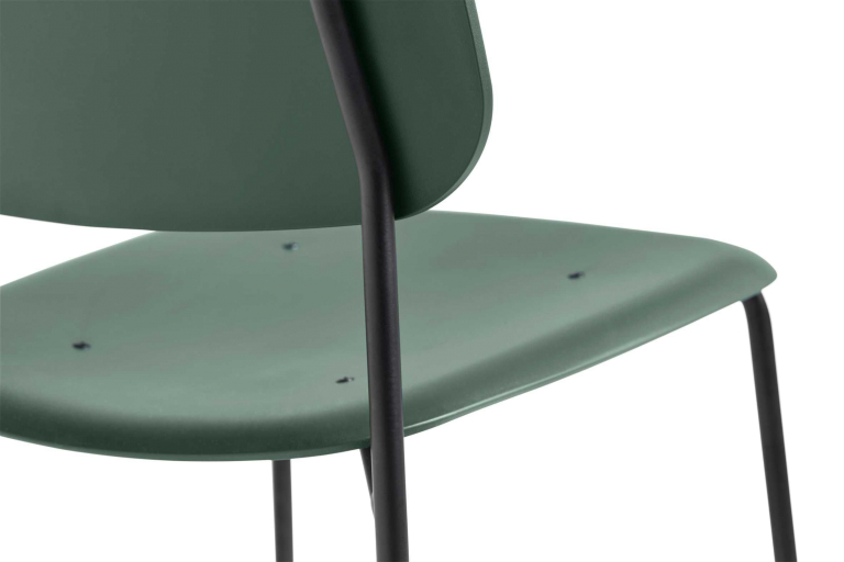 Hay Soft Edge 45 stoel zwart gepoedercoat onderst Hunter