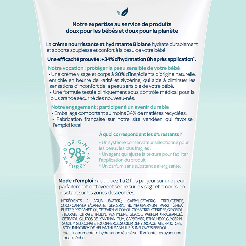 Crème nourrissante et hydratante visage & corps 100 ml