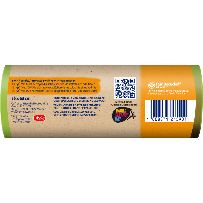 Swirl Vuilniszakken met actifresh 35 liter