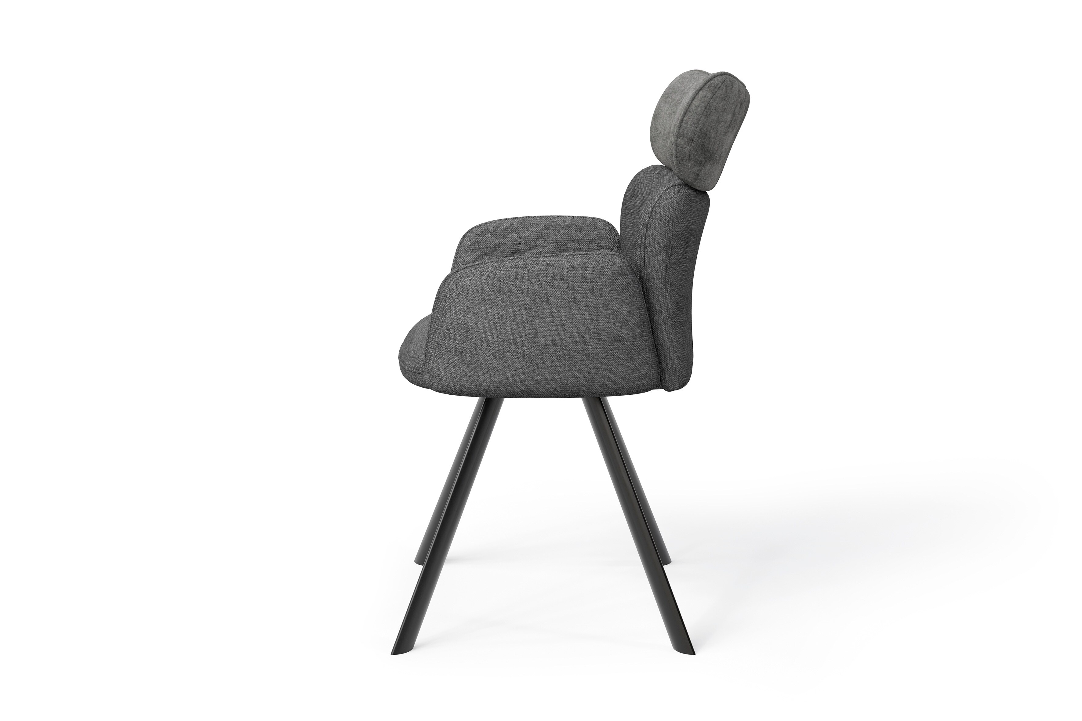 byLIVING Esszimmerstuhl TEXAS, 2-er Set, Webstoff anthrazit, Gestell schwarz