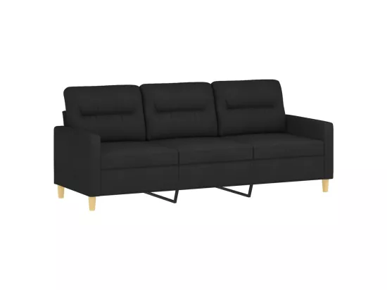 Canapé à 3 places Noir 180 cm Tissu