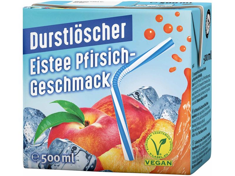 Durstlöscher Eistee Pfirsich 0.5 l Erfrischungsgetränk mit Tee-Extrakt und Pfirsich-Geschmack