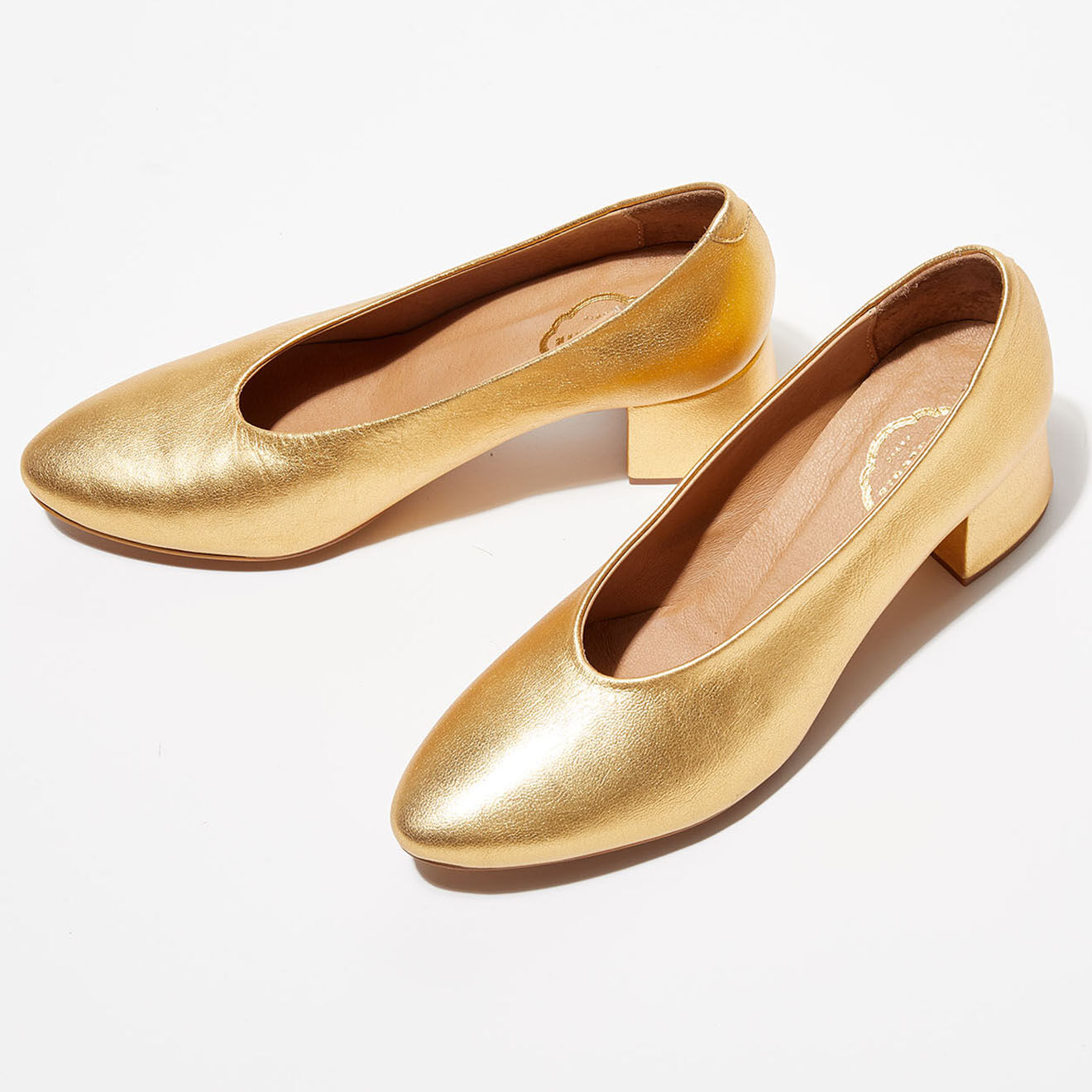 Apologie Escarpins en Cuir Juliette dorés - Talon 5,5 cm