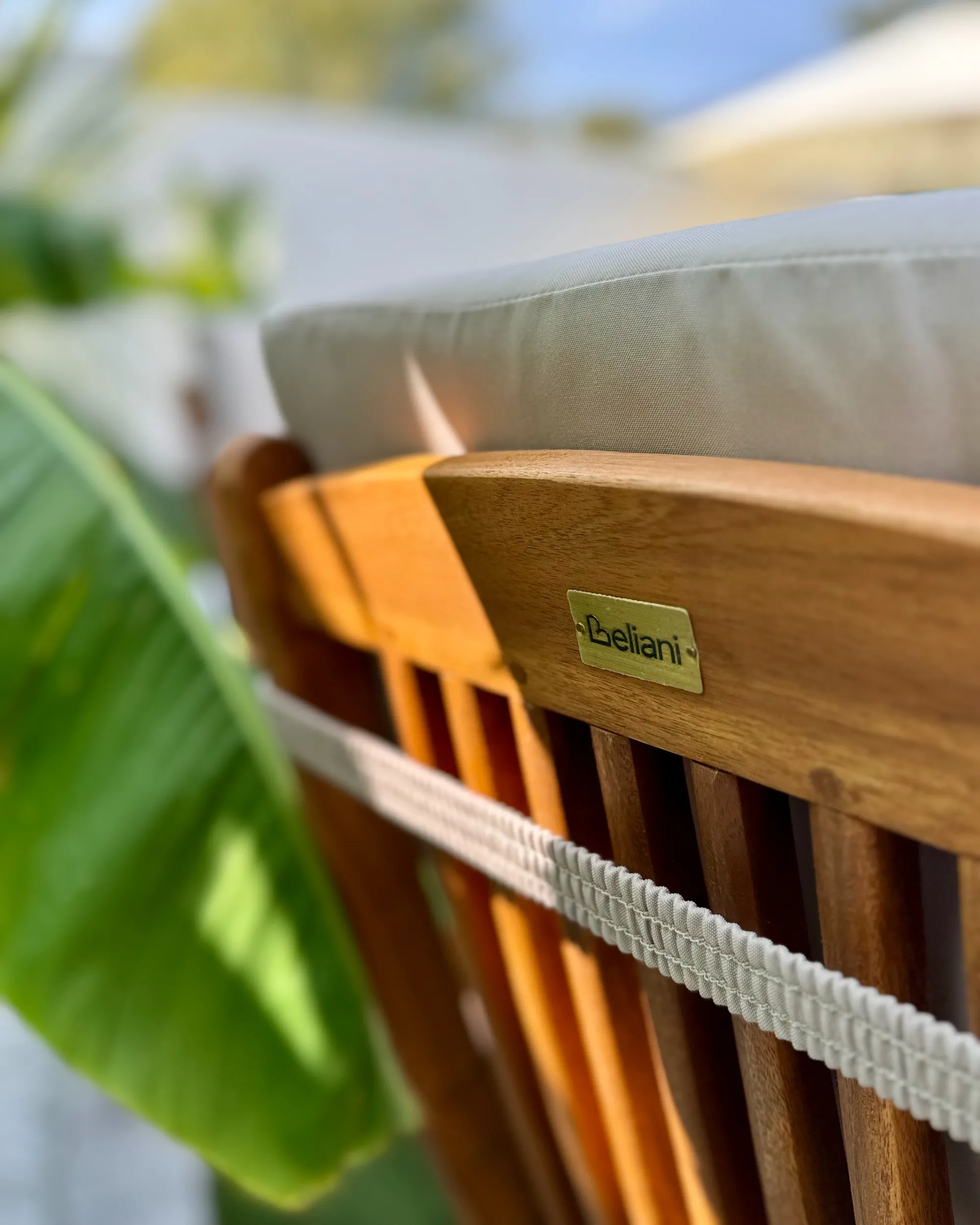 Set van 2 stoelen met zitkussen MAUI PREMIUM Acaciahout Taupe