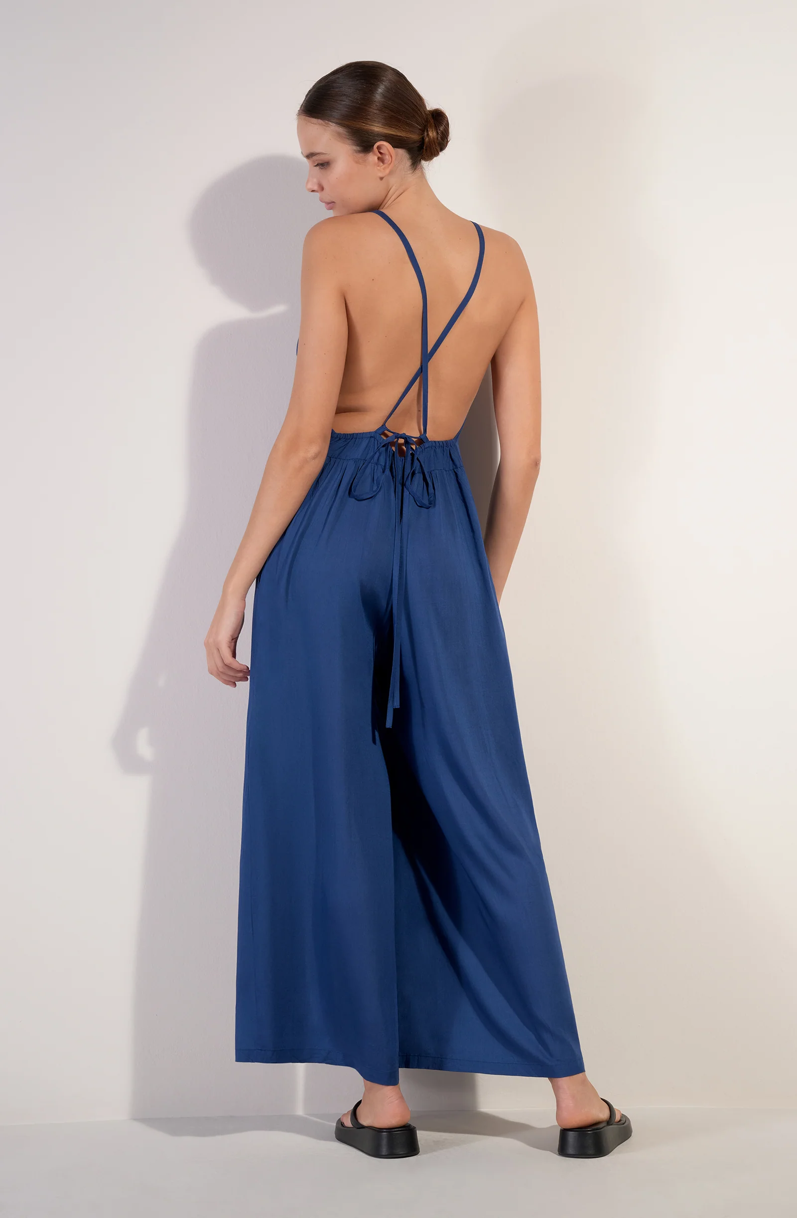 vera Combinaison pantalon large bleue Bleu