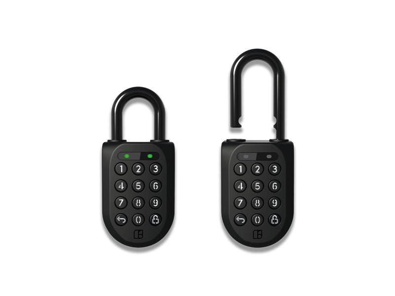 igloohome Sicherheitsschloss Padlock 2, Schwarz, Edelstahl Smartes, Bluetooth Vorhängeschloss mit Zahlenfeld