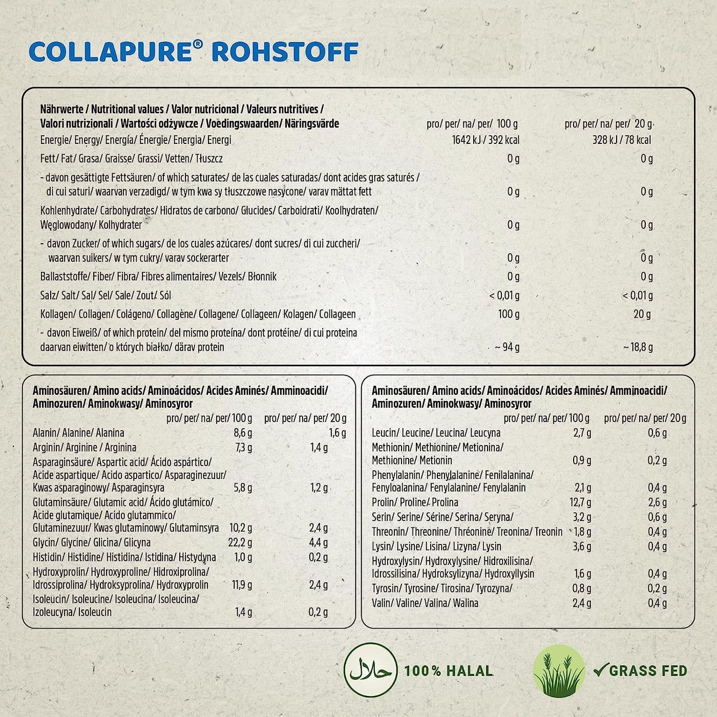 Kollagen Pulver - Premium Collagen Hydrolysat Peptide von Wehle Sports
