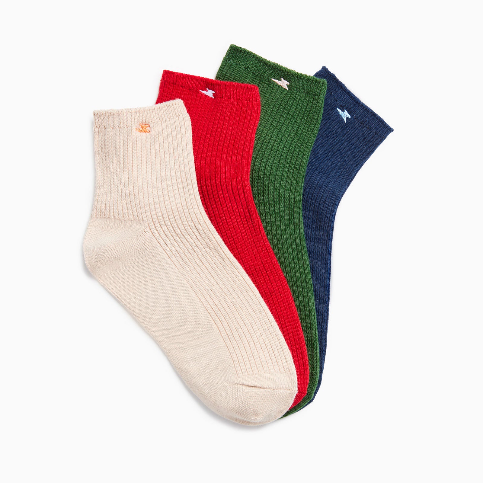 Chaussettes-Chaussettes courtes Amy rouges côtelées