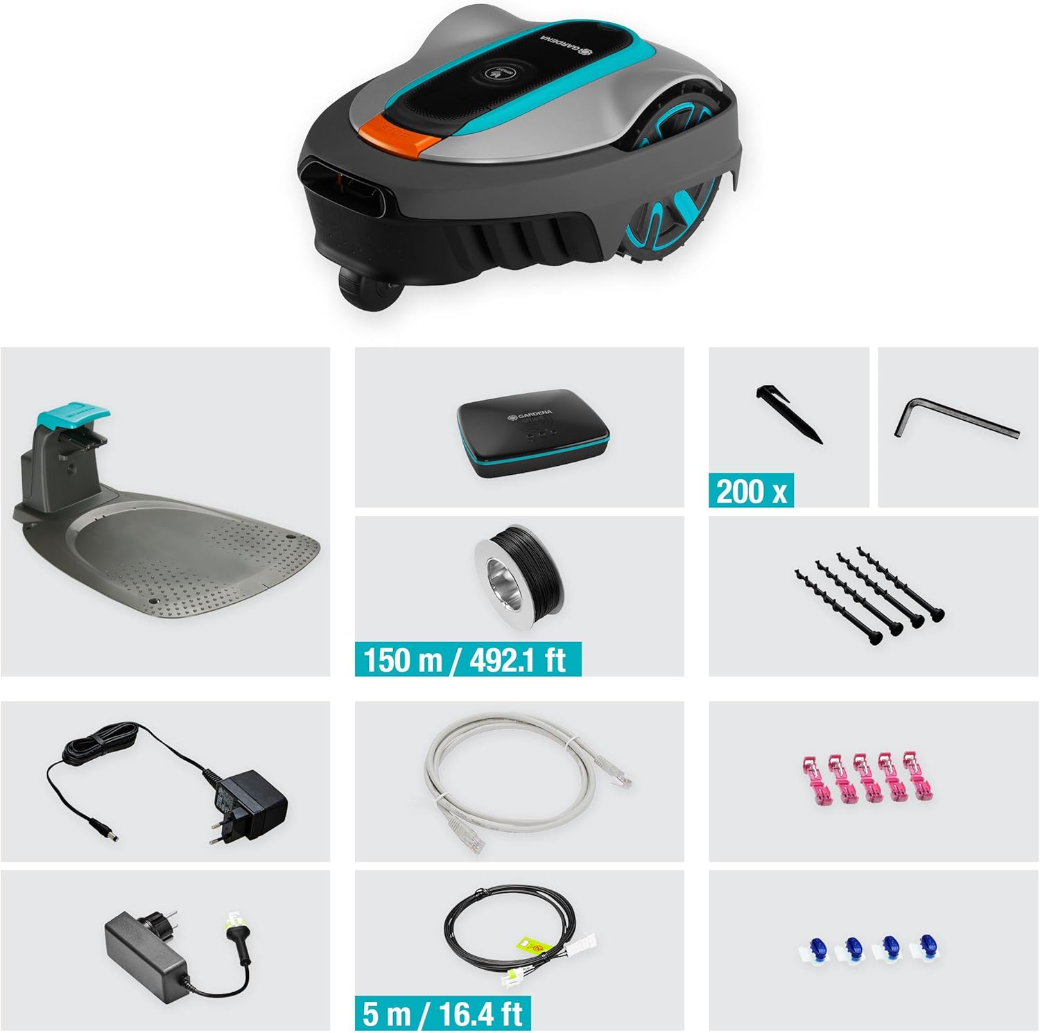 Gardena Mähroboter smart SILENO City 400 m² Set: Innovative LONA AI-Technologie, Steuerung per App, SensorControl, für Steigungen bis zu 35 Prozent, inkl. smart Gateway, DE-Version (19605-60)