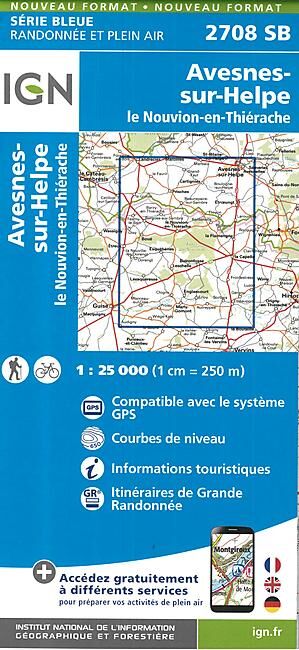 IGN - 2708 SB AVESNES SUR HELPE 1 25 000