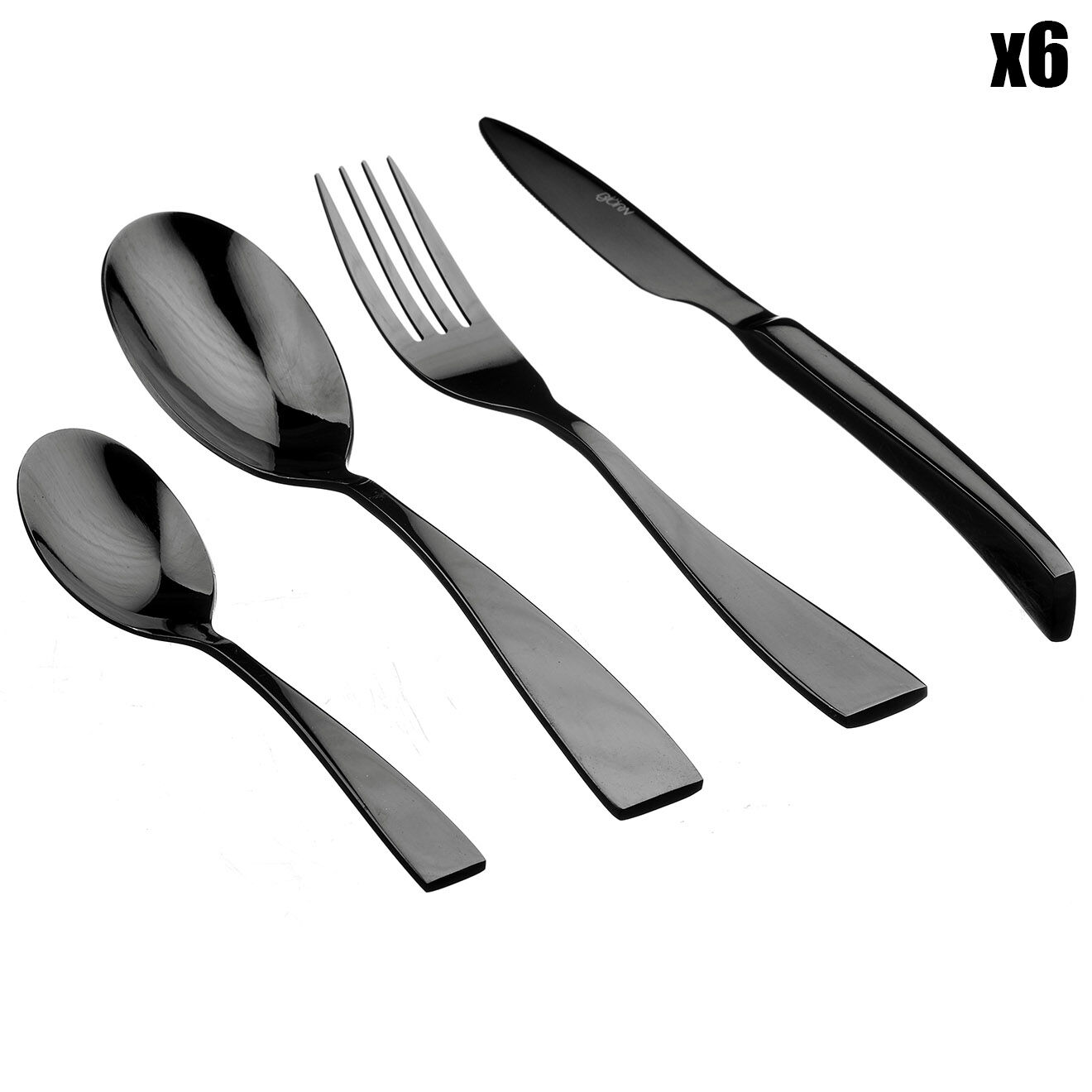Bjorn Ménagère Sven noire - 24 pièces