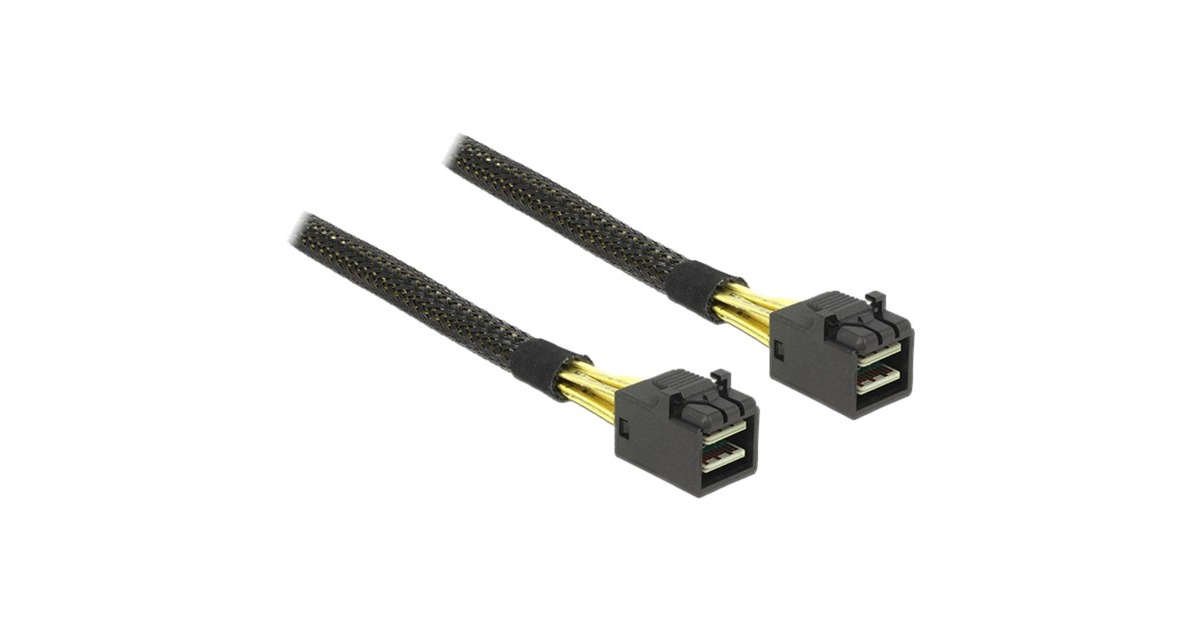 DeLOCKMini SAS HD SFF-8643 > Mini SAS HD SFF-8643 kabel  (Zwart, 0,5 meter)
